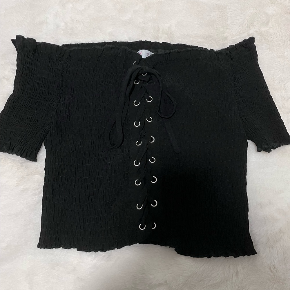 ROMWE LACE UP CROP TOP